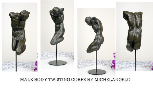 Sinner on the Cross Michelangelo archetype Twisted Torso Replicas Statue